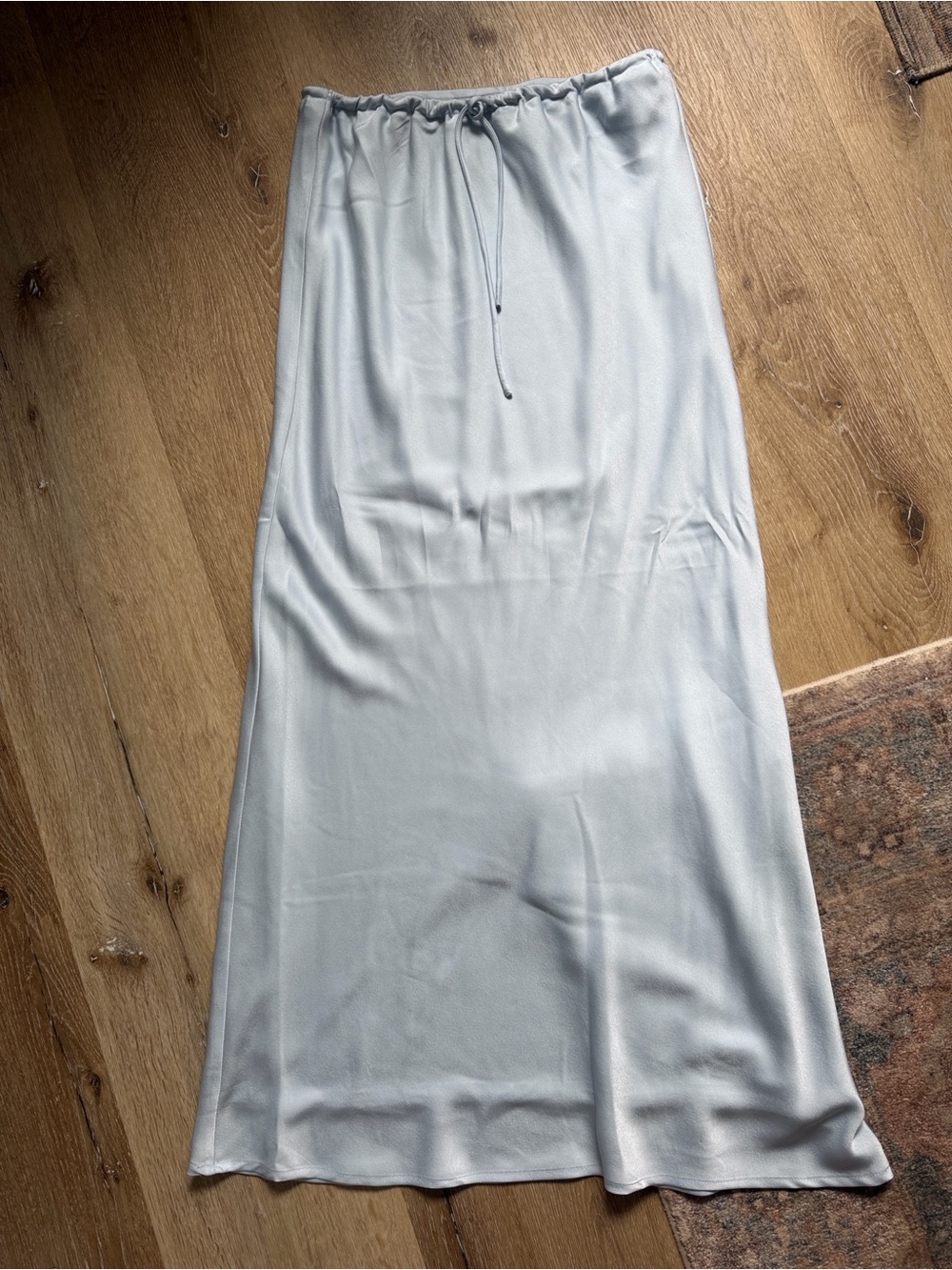 Wayf Satin Baby Blue maxi skirt